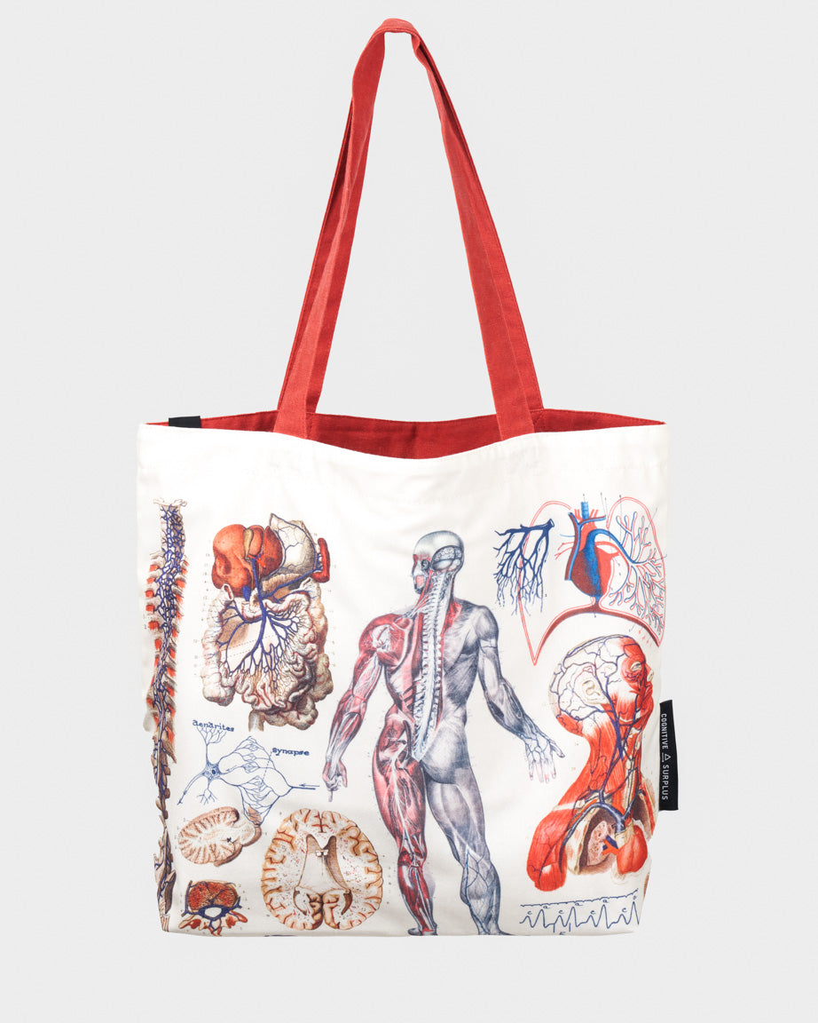 Human Anatomy Canvas Shoulder Tote