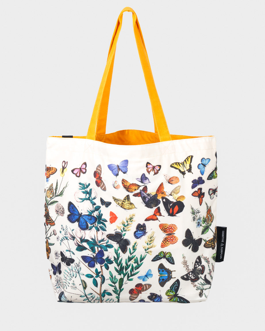 Butterfly Garden Canvas Shoulder Tote