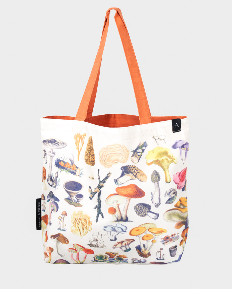 Woodland Mushrooms Canvas Shoulder Tote