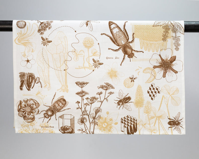Honey Bee Printed Tea Towel