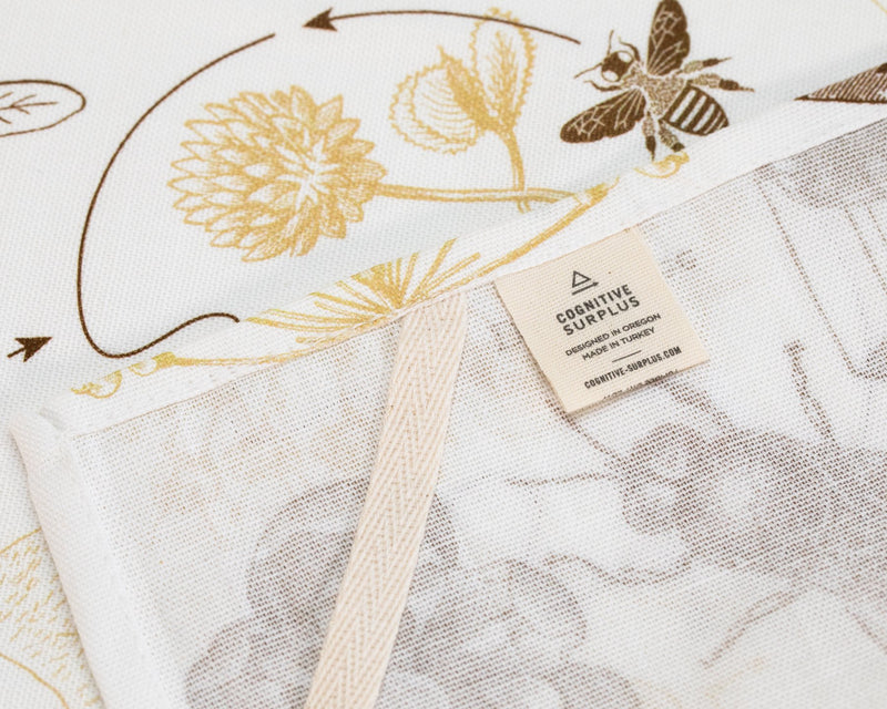 Honey Bee Printed Tea Towel