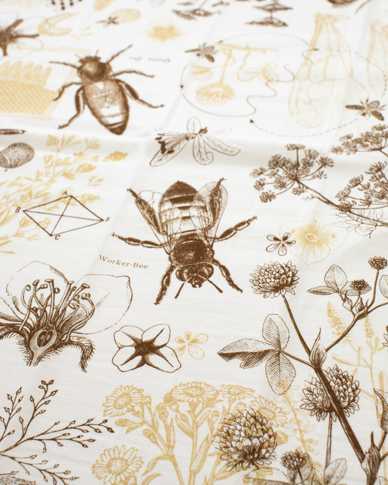 Honey Bee Printed Tea Towel