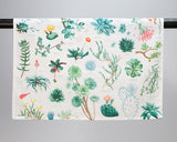 Succulents Printed Tea Towel