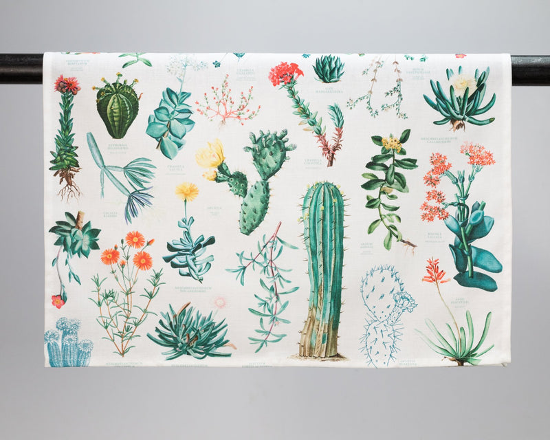 Succulents Printed Tea Towel