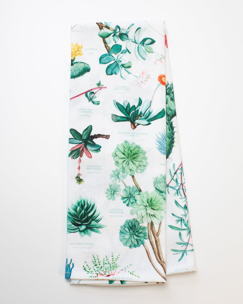 Succulents Printed Tea Towel