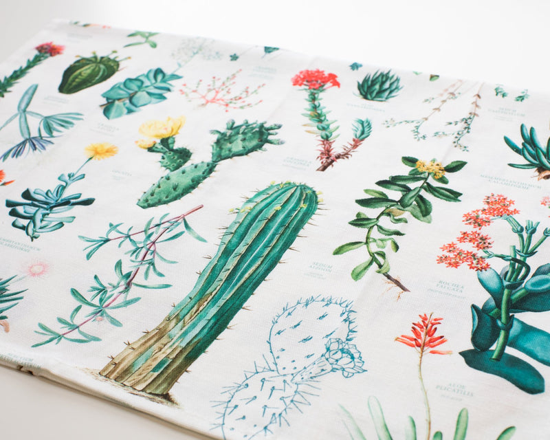 Succulents Printed Tea Towel