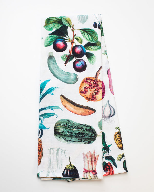 Fruit & Vegetables Printed Tea Towel