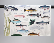 Freshwater Fish Printed Tea Towel