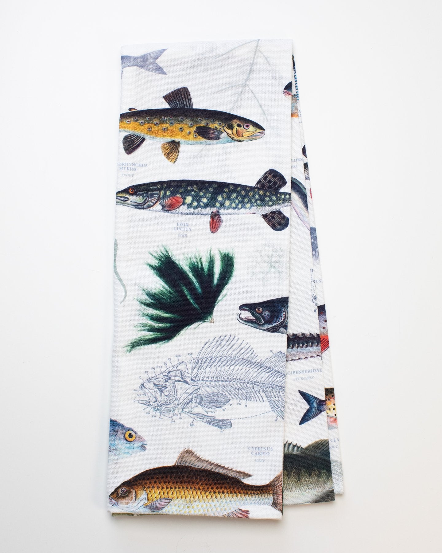 Freshwater Fish Printed Tea Towel