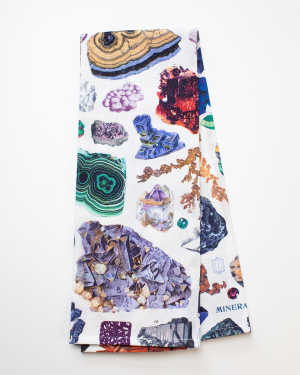 Gems & Minerals Printed Tea Towel