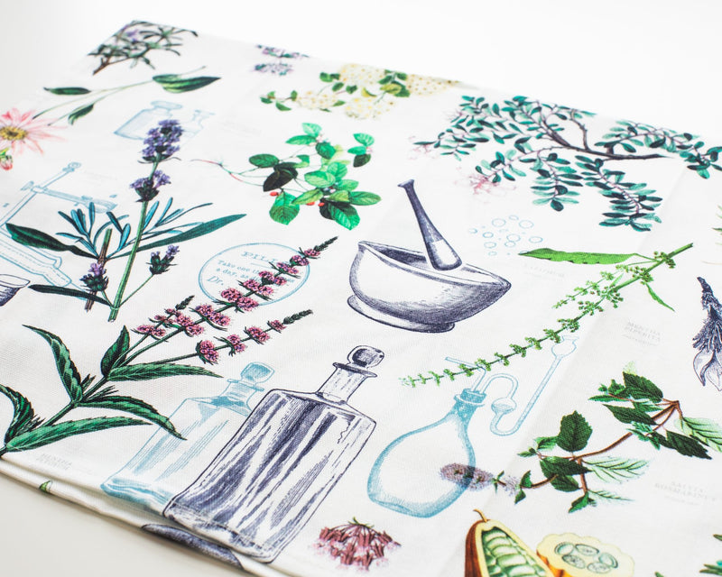 Botanical Pharmacy Printed Tea Towel
