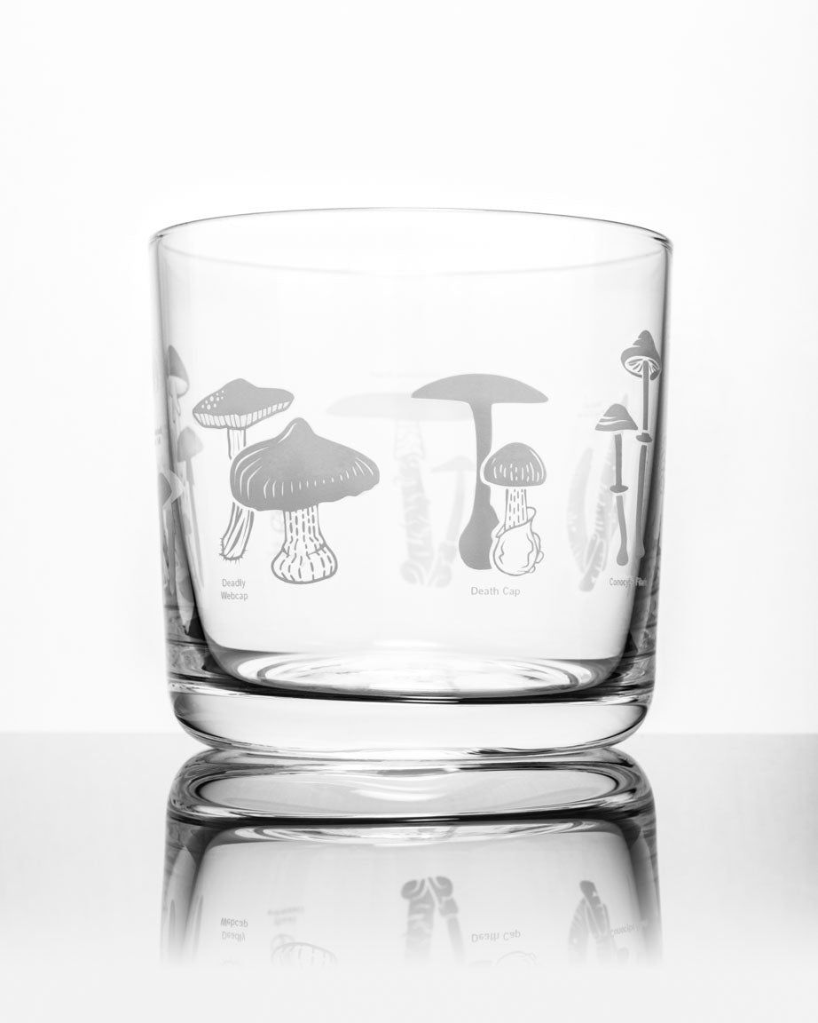 Poisonous Mushrooms Whiskey Glass