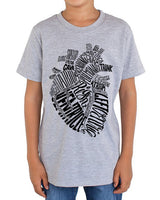 Typographic Heart Youth Tee Shirt