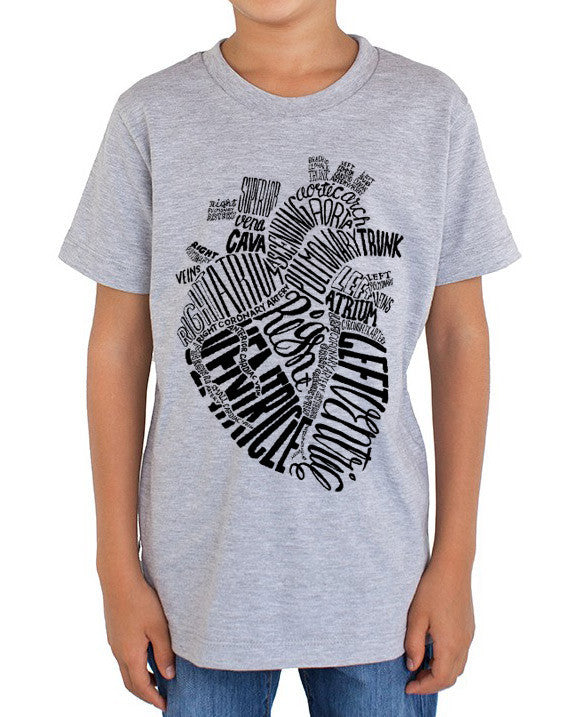 Typographic Heart Youth Tee Shirt - Cognitive Surplus